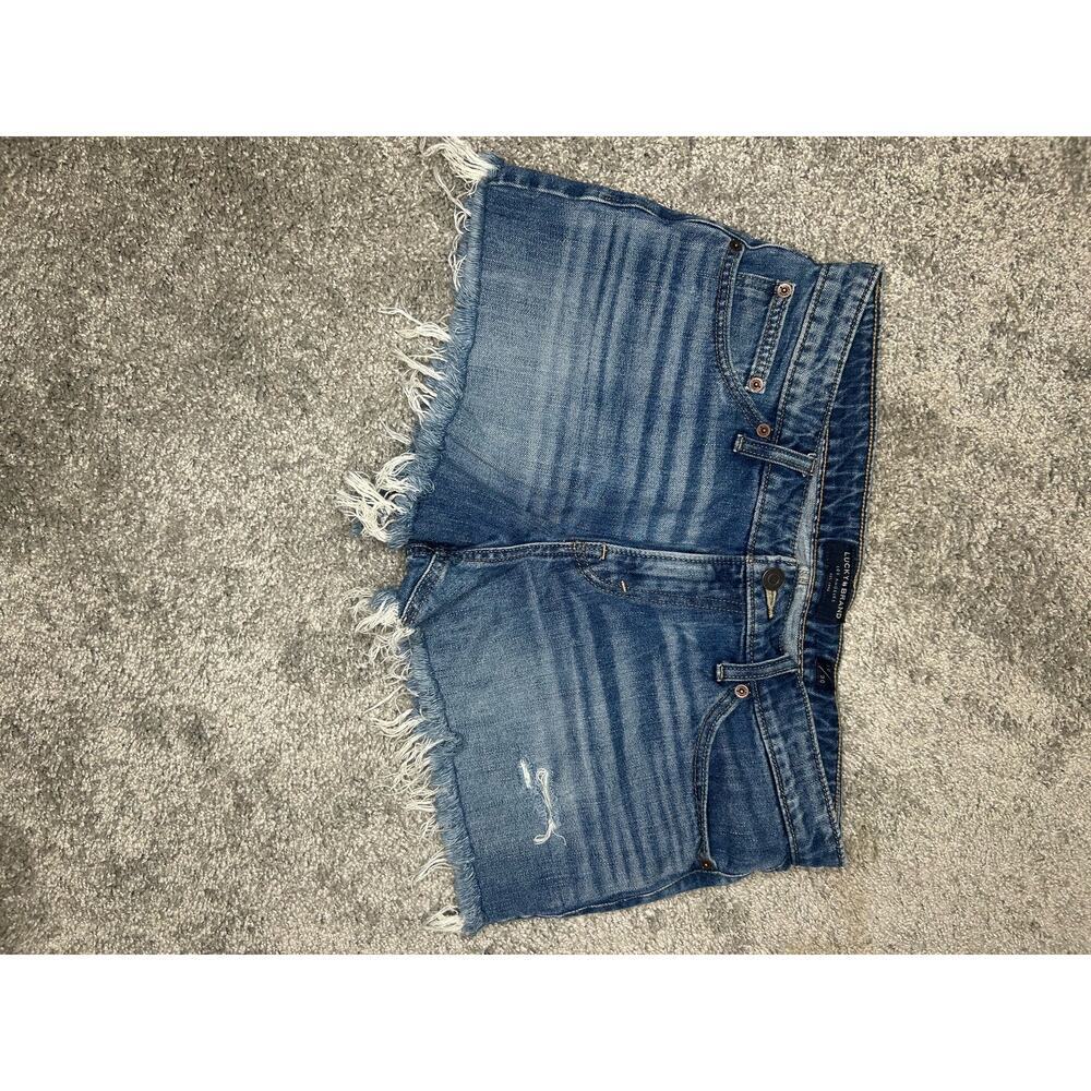 Lucky Brand jean Shorts Size 10/30 Distressed Frayed cut-offs